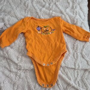 Babys First Halloween Orange Pumpkin Onesie